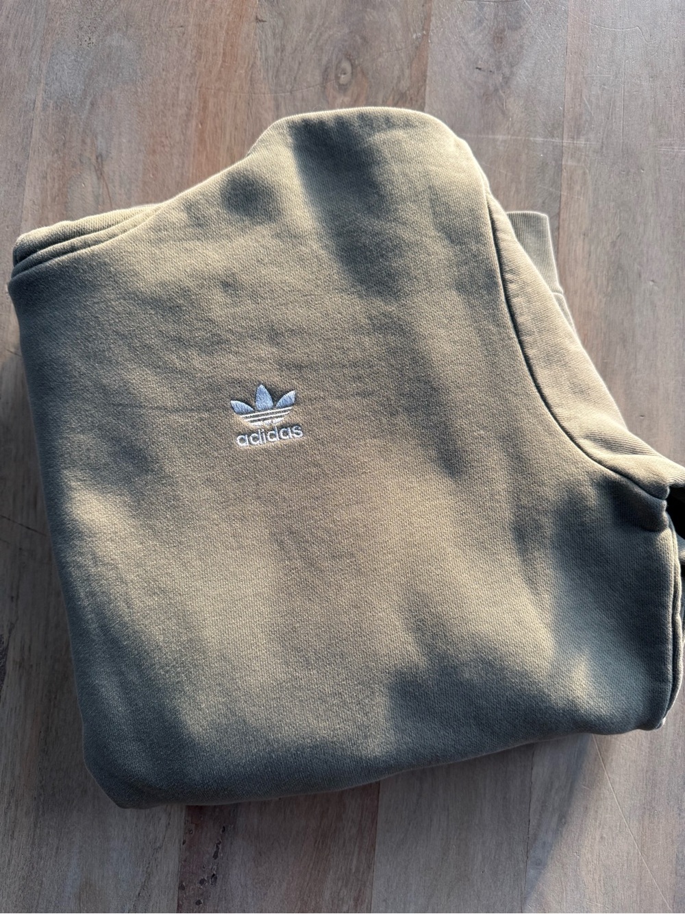 Men's Adidas Olive Green Hoodie with Trefoil Logo